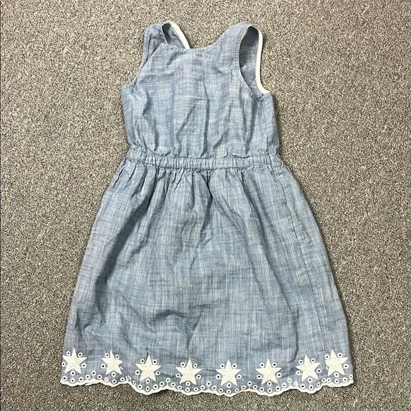 cat and jack blue dress 4T Cat And Jack Girls Chambray Blue Dress With Embroidery eyelet details